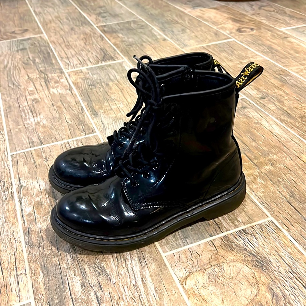 Dr. Martens Girls Black Patent Boots Size 5